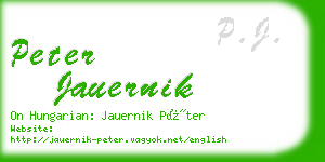 peter jauernik business card